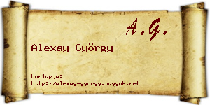 Alexay György névjegykártya