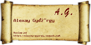 Alexay György névjegykártya